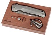 Lionsteel Folding knife M390 blade, Titanium handle BRONZE Acc. IKBS wood KIT box TRE BR - KNIFESTOCK