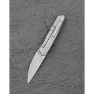 Bestech Knives VK-KUZE Dark Bead Blast Drop Point Blade, Stonewashed Titanium Handles - BT2504B - KNIFESTOCK