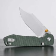 Vosteed Raccoon(TLL&amp;Bowie Blade) 14C28N Stonewash Green Micarta A2911 - KNIFESTOCK