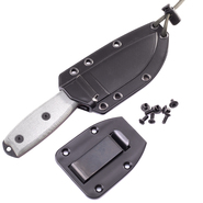 ESEE Knives Model 3 musta terä, harmaa kahva tupella + klipsi - KNIFESTOCK