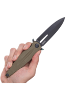 ANV Knives ANVZ400-008 Z400 Sleipner DLC Black Plane Edge Liner Lock G10 Olive - KNIFESTOCK