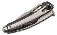 Zero Tolerance ZT-0990 Flipper Knife Stonewashed Drop Point Blade, Carbon Fiber Handles with Steel O - KNIFESTOCK