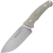 Viper RANGER Drop Point Stonewash N690Co, Green Canvas Micarta, Leather Sheath VT4054CG - KNIFESTOCK