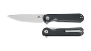 Bestechman FLICK-Satin+ Stonewash-D2-G10-Black BMK13A - KNIFESTOCK