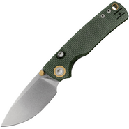 Vosteed Porcupine(Thumb Stud) 14C28N Stonewash Green Micarta A2611 - KNIFESTOCK