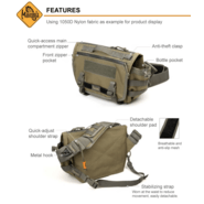 Magforce Sketch Messenger Bag S - 1200D Black #6011B02 - KNIFESTOCK