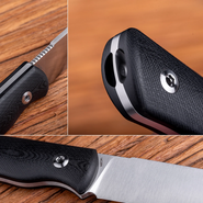 Real Steel Bushcraft Plus II, Black G10,Full Flat Grind Satin 14C28N RE-3721F - KNIFESTOCK