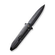 WE DIATOMIC ETCHING PATTERN BLACK STONEWASHED TITANIUM HANDLE &amp; ENDCAP ETCHING PATTERN Black Stonewa - KNIFESTOCK