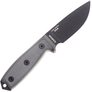 ESEE Knives Model 3 black blade, grey handle 3P-MB-B with sheath + clip and MOLLE-back - KNIFESTOCK