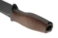 Lion Steel Feststehendes Messer M390 SCHWARZE Klinge, NATÜRLICHES Burlap, Ti-Parierstange, Ledersche - KNIFESTOCK