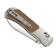 Kizer Tycho S45VN Titanium &amp; Mkuruti Wood - KNIFESTOCK