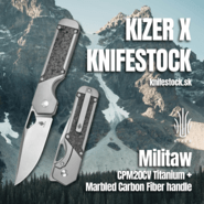 Kizer Militaw KNFS Limited Edition CPM20CV Titanium + Marbled Carbon Fiber Ki3634E1 - KNIFESTOCK