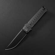 Petrified Fish PFB04 Tena Black Stonewashed D2 Carbon Fiber PFB04CDW - KNIFESTOCK