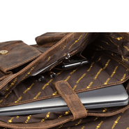 GreenBurry Vintage Leather Shoulder Bag with Laptot compartment Antique brown 35x32cm - KNIFESTOCK