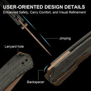 Kizer T1 BD Nitro-V,Sunset Metal PVD,Norplex UltreX™ Micarta - KNIFESTOCK