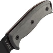 ESEE Knives Model 6 černá čepel, šedá rukojeť 6P-B s černým pouzdrem + klip na opasek - KNIFESTOCK