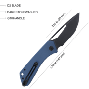 KUBEY Thalia Front Flipper EDC Pocket Folding Knife Denim Blue G10 Handle KU331C - KNIFESTOCK