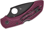 Spyderco DRAGONFLY 2 BURGUNDY LIGHTWEIGHT CTS-PD#1 BLACK BLADE PLAINEDGE - KNIFESTOCK