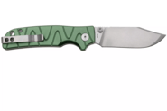 QSP Knife Kali, Button lock, 14C28N stonewashed, Green aluminium QS159-E1 - KNIFESTOCK