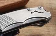 MKM ECLIPSE - DAMASTEEL FAFNIR bld - Ti FRAME, Ti OVERLAY - B.BLAST Ti SPACER MK EL-D - KNIFESTOCK