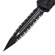 Microtech DIRAC DELTA D/E BLACK DOUBLE FULL SERRATE TACTICAL 227-D3T - KNIFESTOCK