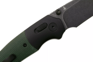 QSP Knife Vault 14C28N, black stonewashed Anodized aluminium bolsters, Green micarta QS157-B2 - KNIFESTOCK