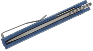 Petrified Fish PFE16 El Camino Gray Stonewashed N690 Blue Micarta PFE16BMGAW - KNIFESTOCK