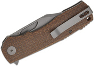 Petrified Fish PFP03 Victor Gray Stonewash K110 Brown Micarta PFP03BRMGAW - KNIFESTOCK