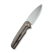 We Knife Shakan Golden Satin Polished Patterned Titanium Presentation Handle With Bronze Titanium Lo - KNIFESTOCK