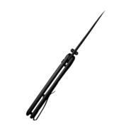 SENCUT Black Aluminum Handle Black 9Cr18MoV Blade Button Lock S22043B-1 - KNIFESTOCK