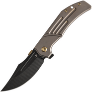Kansept Orion Blackwash CPM S35VN with CNC Milling Bronze Anodized Titanium K1089A5 - KNIFESTOCK