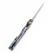 Kansept knives Quasar Damascus Stonewashed Titanium, Titanium Inlay with Lightni - KNIFESTOCK