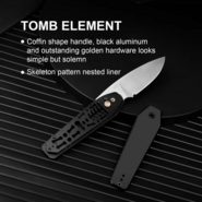 Kizer Tomb Nitro-V Satin Black Aluminum Handles V3692A2 - KNIFESTOCK