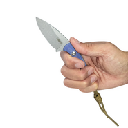 Kubey Bloom Fixed Blade Knife Blue Micarta Handle 2.60&quot; Beadblast 14C28N Blade KU411B - KNIFESTOCK