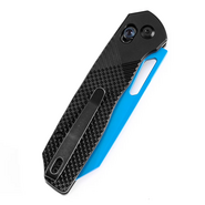 TENABLE KNIVES Shard Blue Coated 14C28N 0.14&quot; / 3.5mm Black Aluminum with diamond pattern T1006V2 - KNIFESTOCK