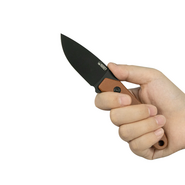 Kubey TLB Blackwash 14C28N ,Brown Micarta,Kydex Sheath KU467D - KNIFESTOCK