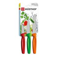 WUSTHOF ensemble 3 pièces, couteau de cuisine, différentes couleurs - KNIFESTOCK