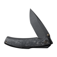 We Knife SwordfinShredded Carbon Fiber Handle Black Titanium LinerBlack Stonew - KNIFESTOCK