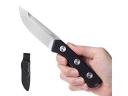 ANV Knives P200 - N690, STONEWASH, PLAIN EDGE, LEATHER SHEATH ANVP200-007 - KNIFESTOCK