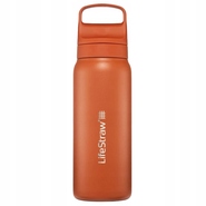 LifeStraw Go 2.0 Stainless Steel Water Filter Bottle 24oz Kyoto Orange LGV42SORWW - KNIFESTOCK