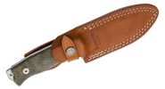 Lionsteel Hunter Fixed knife SLEIPNER blade GREEN CANVAS handle, leather sheath M5 CVG - KNIFESTOCK