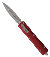 Microtech DIRAC DELTA DOUBLE EDGE STONEWASH APOCALYPTIC F/S MERLOT 227-12APMR - KNIFESTOCK