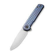 WE Charith Frag Patterned Blue Titanium Handle Silver Bead Blasted CPM 20CV Blade WE20056B-1 - KNIFESTOCK