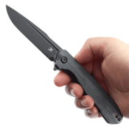 Kansept Qilin 154CM Black Stonewashed Black Micarta Handles T1047A1 - KNIFESTOCK