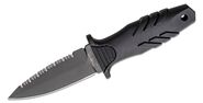 Fox Knives FOX KNIVES TACTICAL ELEMENTUM DAGGER STAINLESS STEEL N690 BLD SERRATED,BLACK NAYLON HDL F - KNIFESTOCK