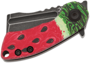 Kansept Mini Korvid Black Stonewashed 154CM Jade G10 with Watermelon Print T3030C1 - KNIFESTOCK