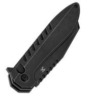 Kansept Kosame Blackwash 154CM,Blackwash Ti with Blue CF Inlay T1093F2 - KNIFESTOCK