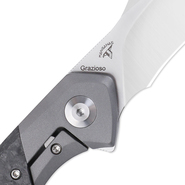 Kizer Manganas Grazioso Frame Lock Knife, Titanium &amp; Carbon Fiber - KI4572A1 - KNIFESTOCK