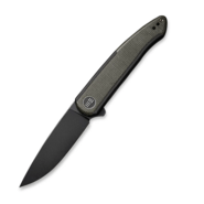 We Knife Smooth Sentinel Black Titanium Handle With Green Micarta Inlay WE20043-4 - KNIFESTOCK