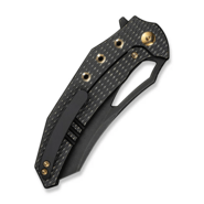 WE Knife Epaulette Diamond Patterned Black Titanium HandleBlack Stonewashed Bohler M390 Blade - KNIFESTOCK